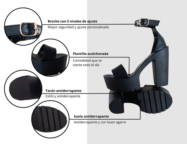 Tacones Plataforma Lola Negro