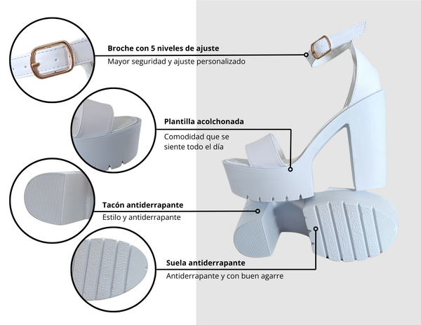 Tacones Plataforma Lola Blancos