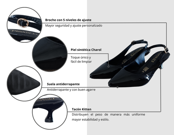 Zapatilla Charol Kitten Heels