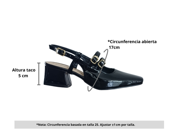 Zapatilla Mary Jane negro vintage
