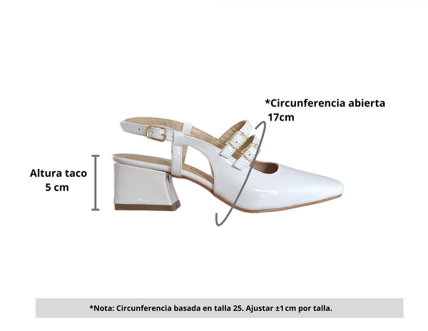 Zapatilla Mary Jane Blanco vintage