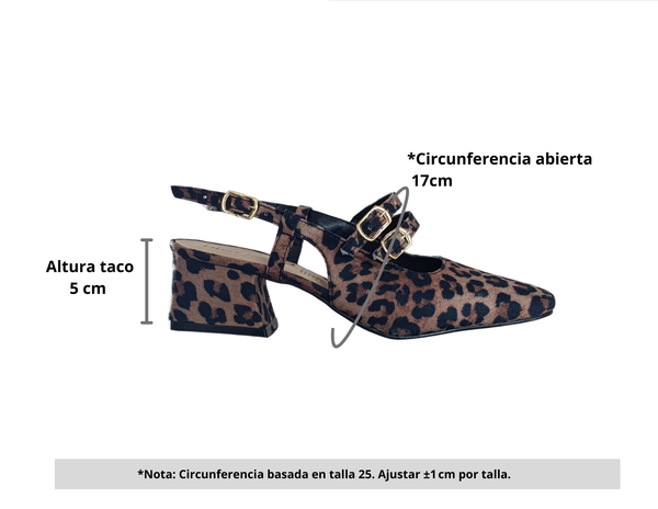 Zapatilla Mary Jane Leopardo vintage