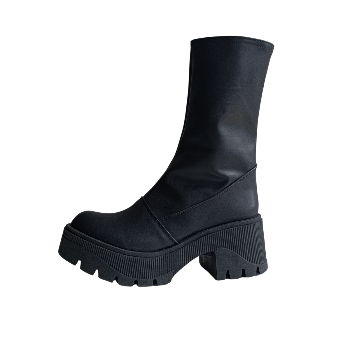 Bota Alta Plataforma Chunky Negro