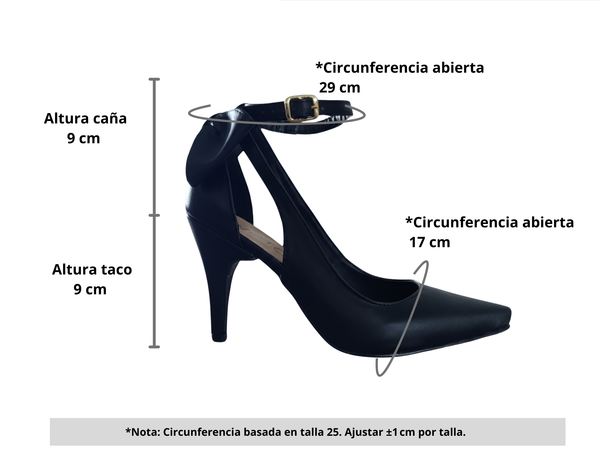 Tacón moño negro