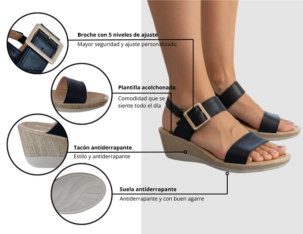 Sandalias Plataforma Negro
