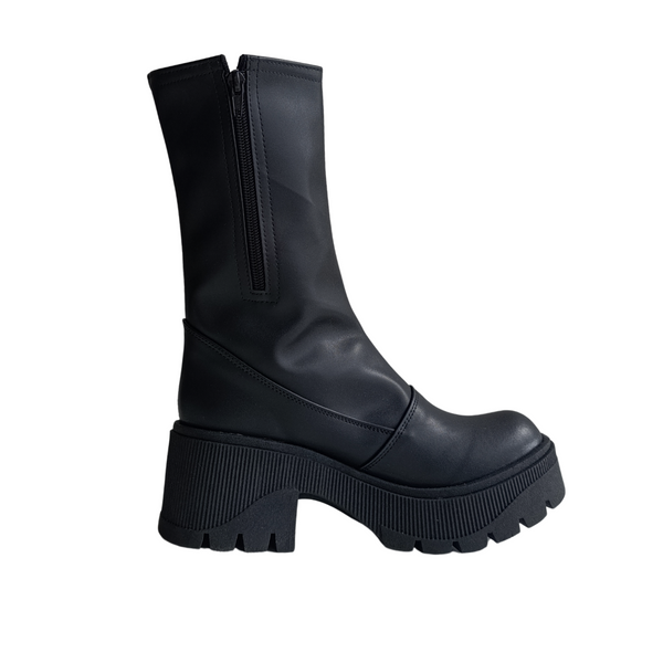 Bota Alta Plataforma Chunky Negro