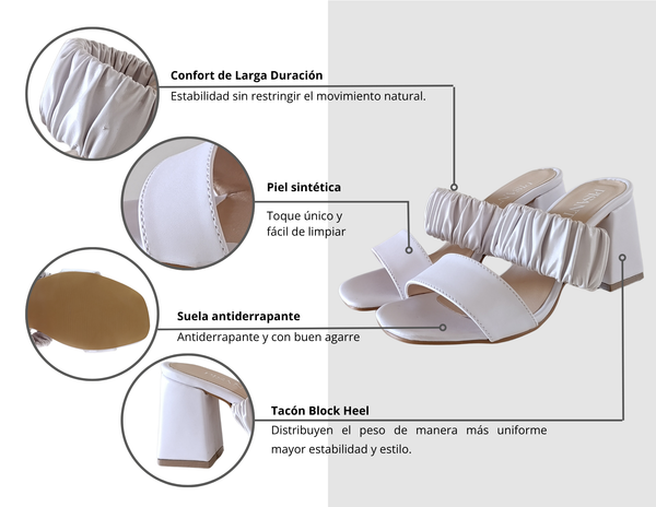 Tacones Blancos Fiesta Estilo Formal/Casual