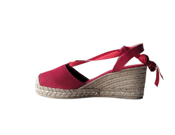 Alpargata Plataforma Yute Rojo
