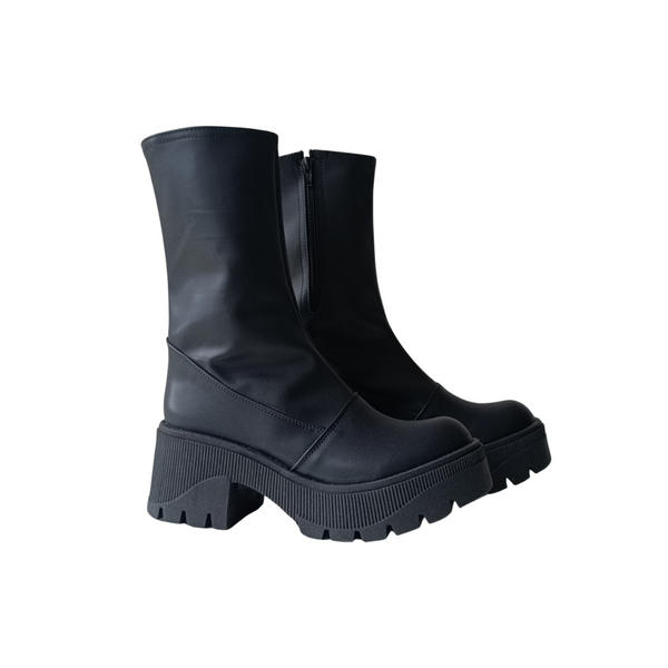 Bota Alta Plataforma Chunky Negro