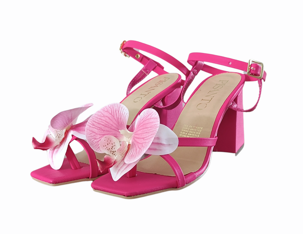 Tacones fiesta flores Rosa