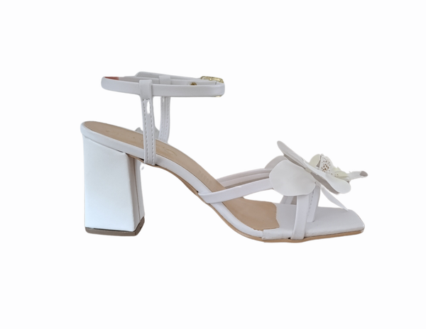 Tacones fiesta flores Blanco