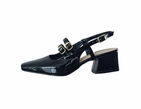 Zapatilla Mary Jane negro vintage
