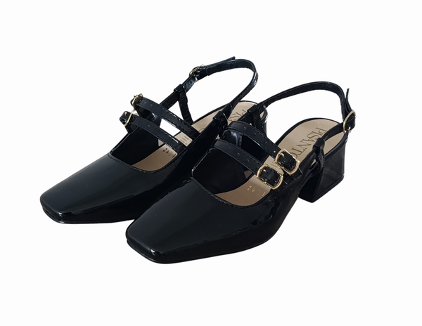 Zapatilla Mary Jane negro vintage