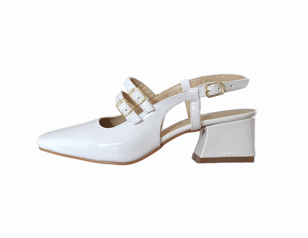 Zapatilla Mary Jane Blanco vintage