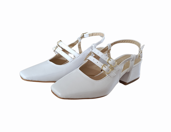 Zapatilla Mary Jane Blanco vintage