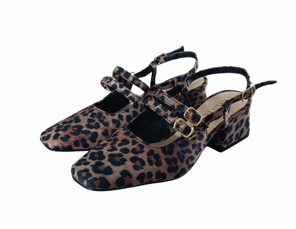 Zapatilla Mary Jane Leopardo vintage