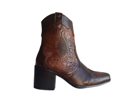 Bota Vaquera grabado floral