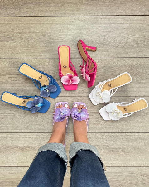 Tacones flores Morados