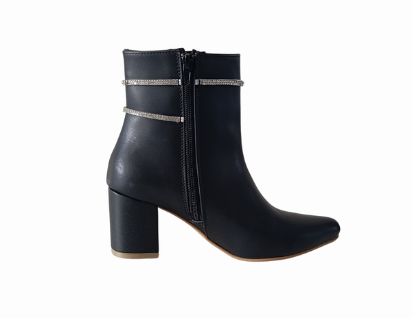 Botines Negros Detalle Brillante