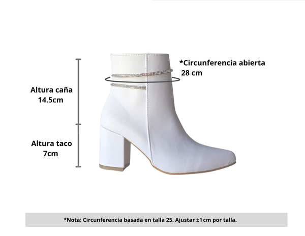 Botines Blancos Detalle Brillante