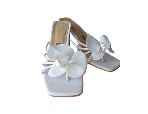 Tacones flores Blancos