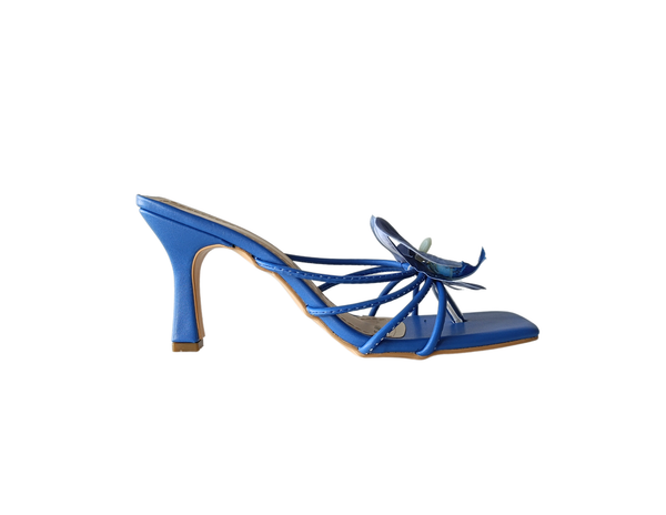 Tacones flores Azul