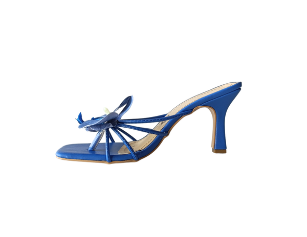 Tacones flores Azul