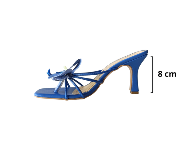 Tacones flores Azul