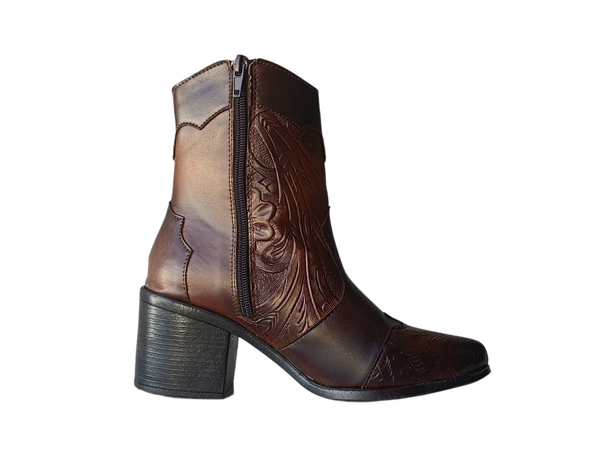Bota Vaquera grabado floral