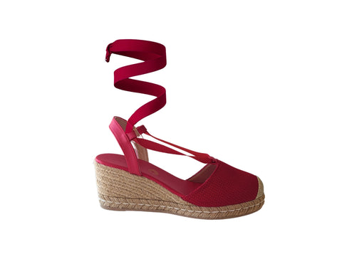 Alpargata Plataforma Yute Rojo