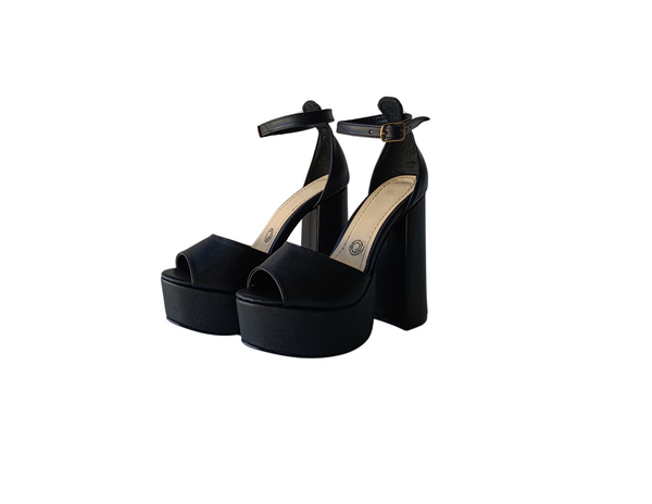 Tacones Altos de Plataforma Color negro