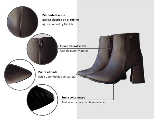 Botín Marrón chocolate formal picudo