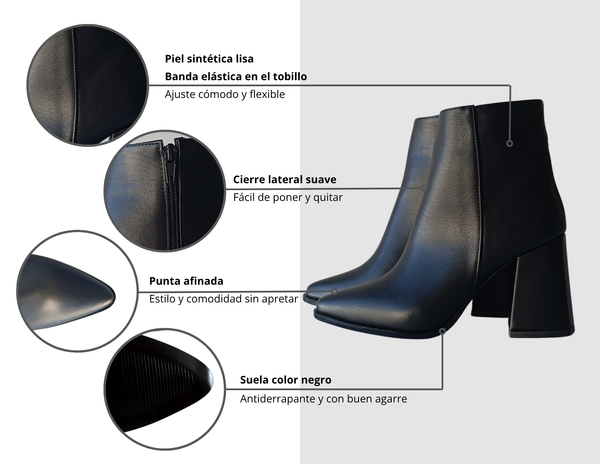 Botín Negro formal picudo
