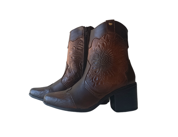 Bota Vaquera grabado floral