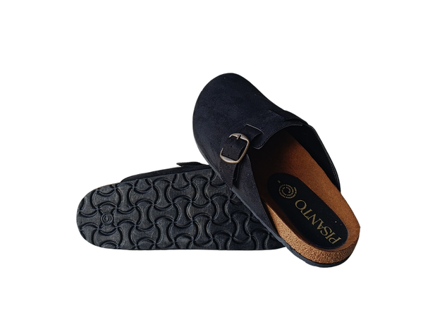 Zuecos De Gamuza Negros Suaves