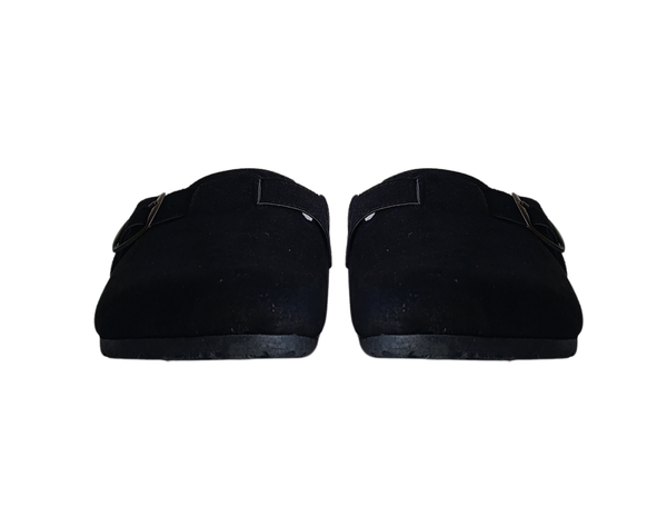 Zuecos De Gamuza Negros Suaves
