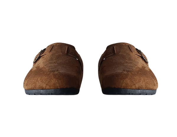 Zuecos De Gamuza Camel Suaves