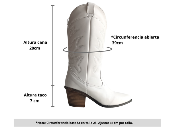 Botas Vaqueras Blancas Clásicas