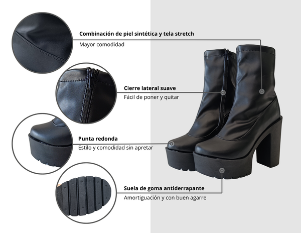 Bota de tacón alto negro
