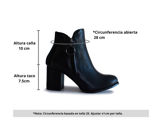 Botines Negro Mujer Con Tacón Pisanto