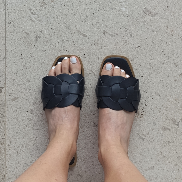 Sandalia Flor Negro