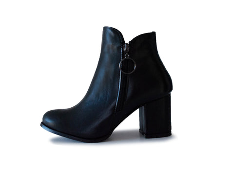 Botines Negro Mujer Con Tacón Pisanto