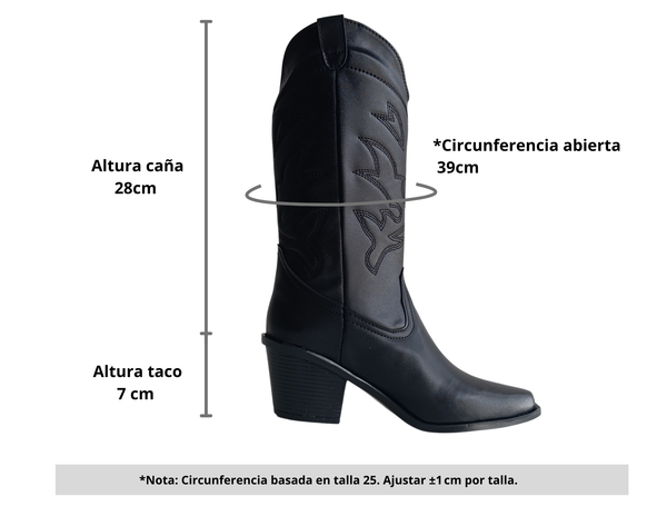 Botas Vaqueras Negras Clásicas