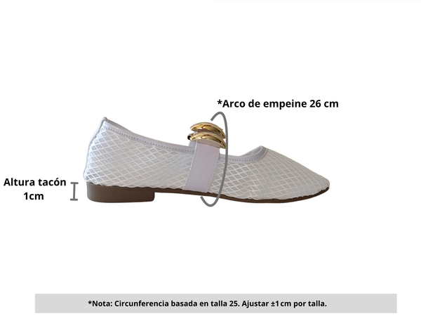 Sandalia Renata MJ de Malla blanco