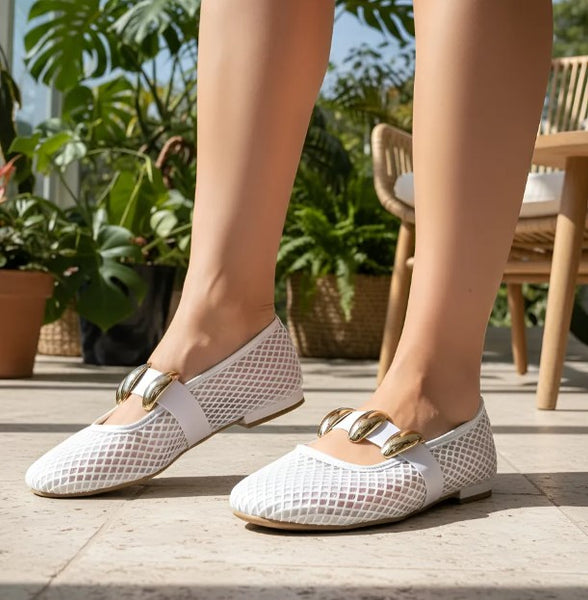 Sandalia Renata MJ de Malla blanco