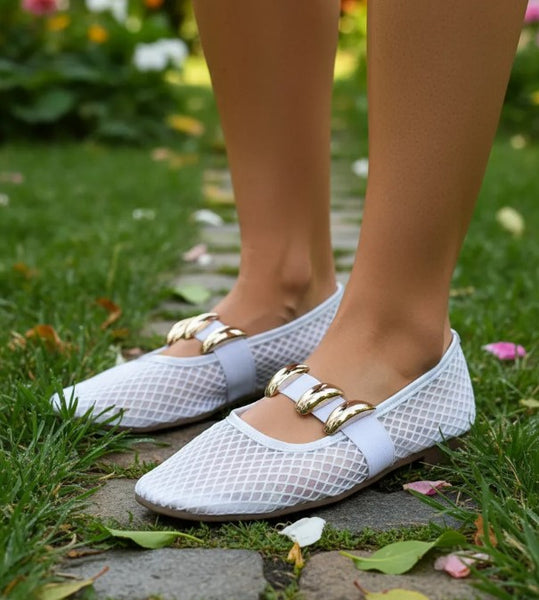 Sandalia Renata MJ de Malla blanco