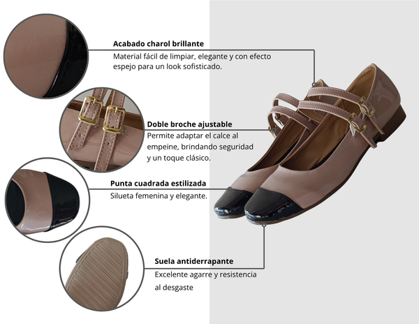 Zapatilla Mary jane Maquillaje - Negro