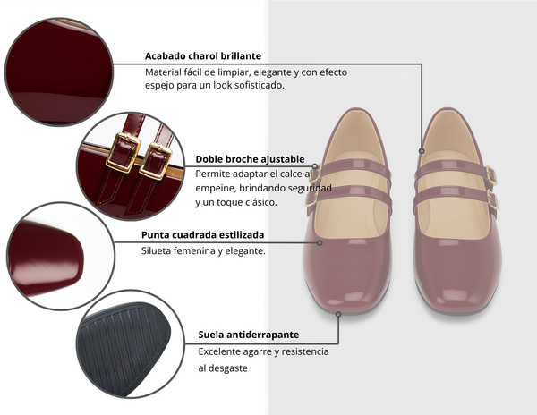 Zapatilla Mary jane Tinto