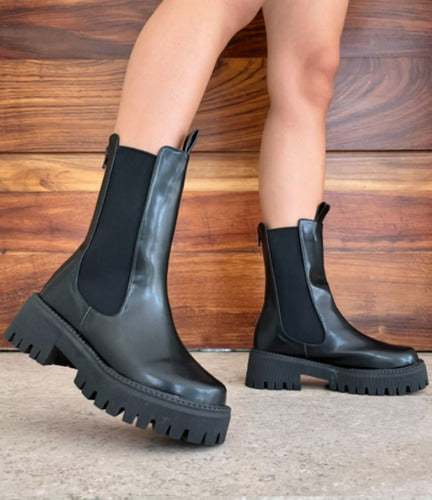 Ankle Boots Botas Chunky Plataforma Botas Altas Mujer Con Suela